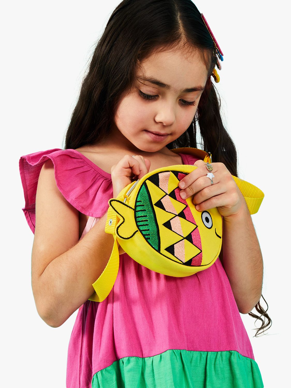 Angels by Accessorize Kids' Fun Fish Shape Bag, Yellow/Multi, One Size