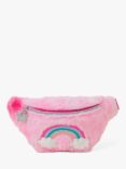 Angels by Accessorize Kids' Fluffy Rainbow Belt Bag, Pink