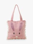 Angels by Accessorize Kids' Bunny Pom Pom Trim Shopper, Pink