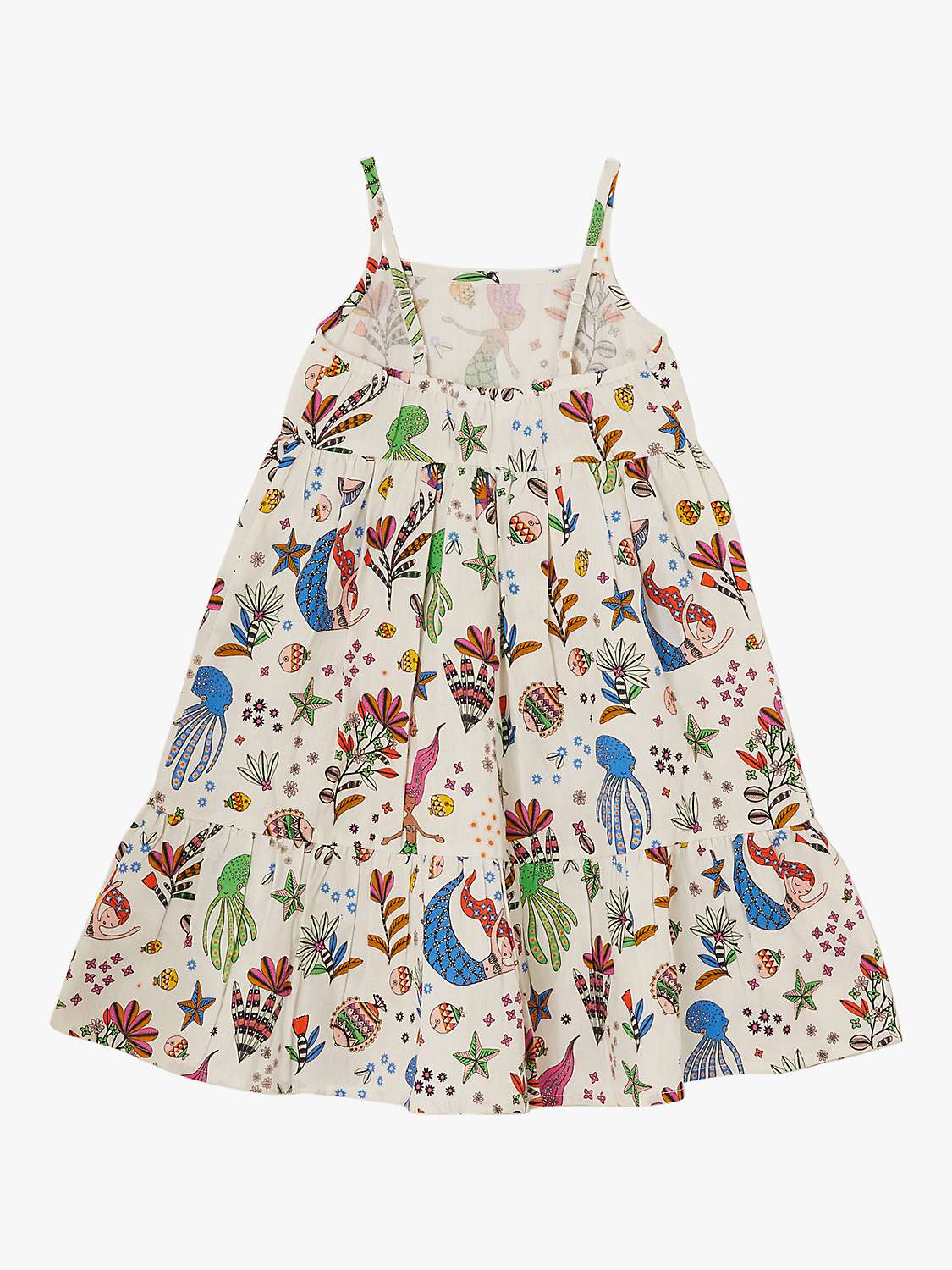 Buy Angels by Accessorize Kids' Mermaid Print Smock Dress, White/Multi Online at johnlewis.com