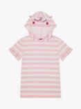 Angels by Accessorize Kids' Unicorn Hooded Stripe Towelling Dress, Pink/Multi