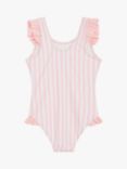 Angels by Accessorize Kids' Sequin Flamingo Stripe Swimsuit, Pink/Multi