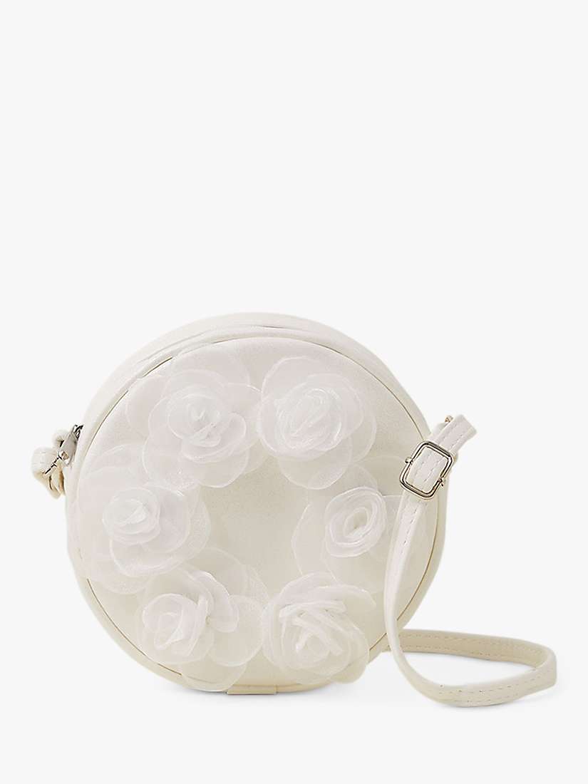 Buy Angels by Accessorize Kids' Organza Flower Round Bag, Ivory Online at johnlewis.com