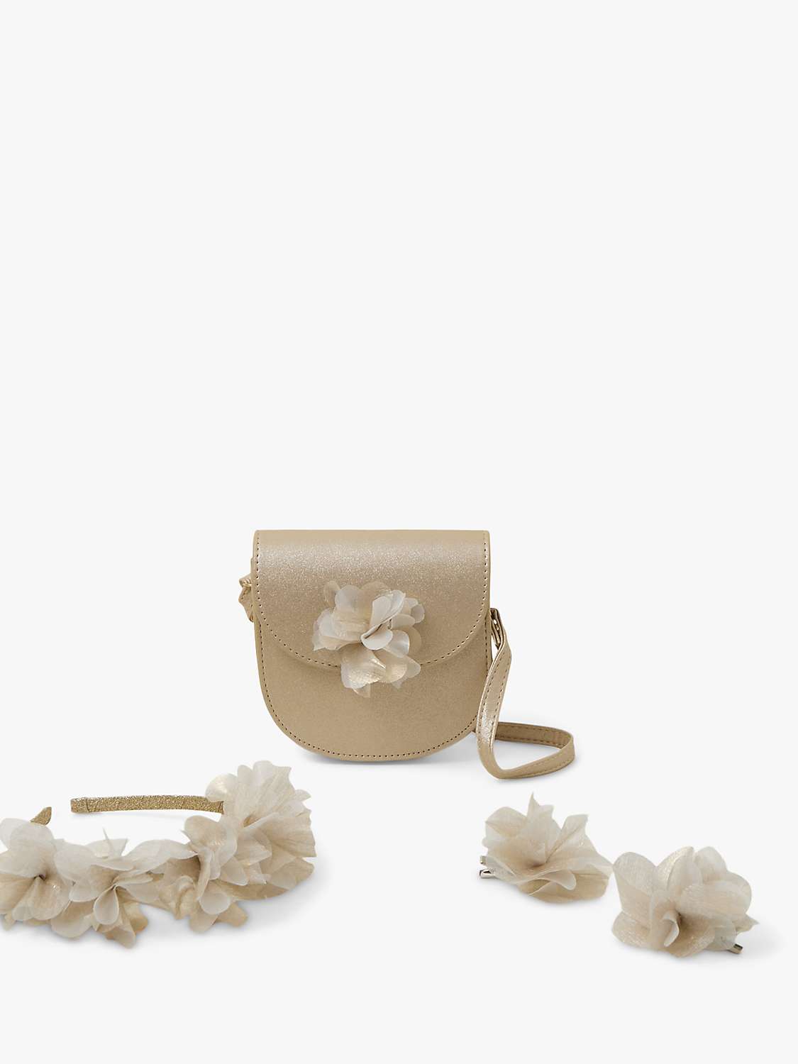 Buy Angels by Accessorize Kids' Floral Bag and Hair Accessory Set, Gold Online at johnlewis.com