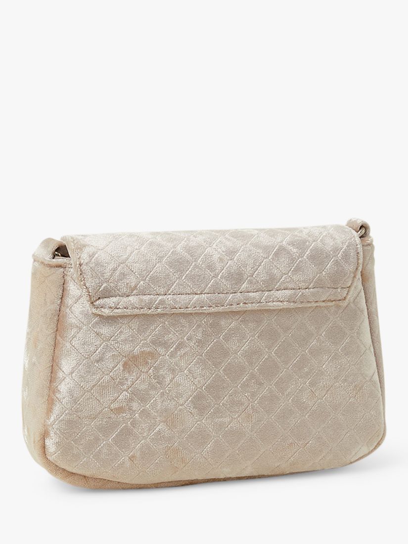 Buy Angels by Accessorize Kids' Velvet Bow Bag, Champagne Online at johnlewis.com