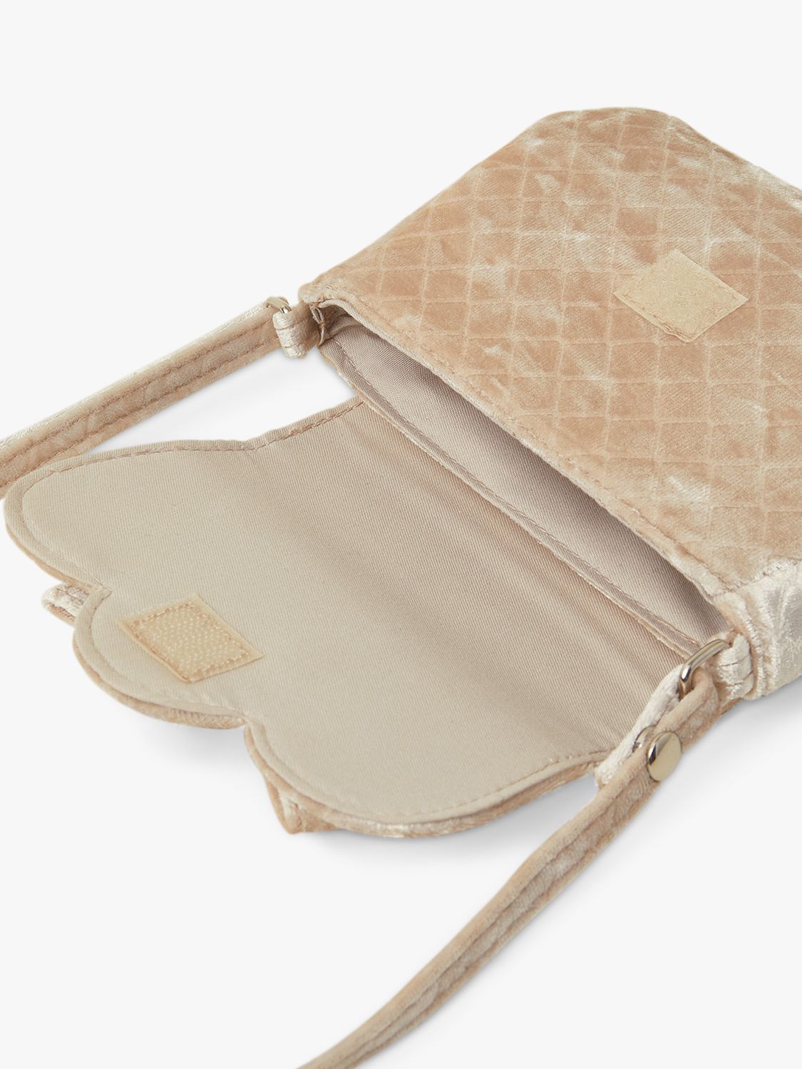 Buy Angels by Accessorize Kids' Velvet Bow Bag, Champagne Online at johnlewis.com