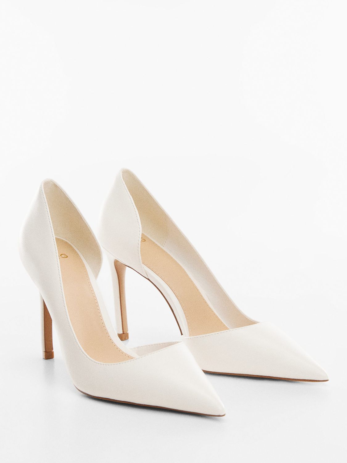 Buy Mango Audrey Asymmetrical Court Shoes, White Online at johnlewis.com