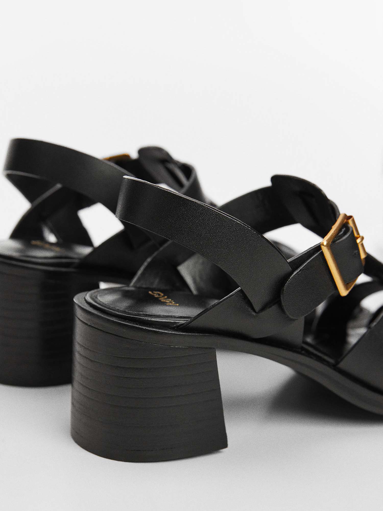 Buy Mango Fisher Leather Jelly Shoes, Black Online at johnlewis.com