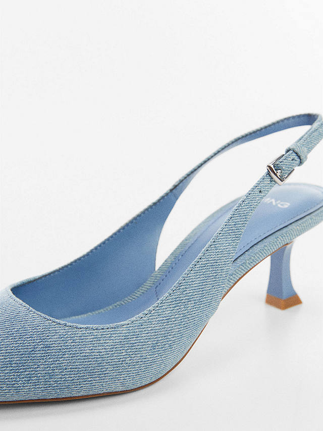 Mango Rory Denim Shoes, Open Blue
