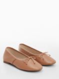 Mango Selli Flat Leather Ballet Pumps