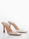 Mango Belma Transparent Heel Sandals, Light Pastel Pink