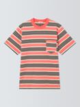 Armor Lux Fancy Striped Short Sleeve T-Shirt, Orange/Multi