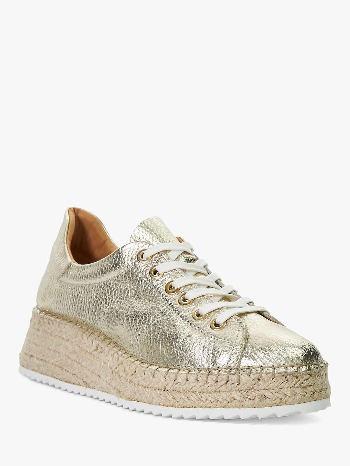 Buy Dune Explainedd Leather Lace-Up Wedge Espadrille Shoes Online at johnlewis.com