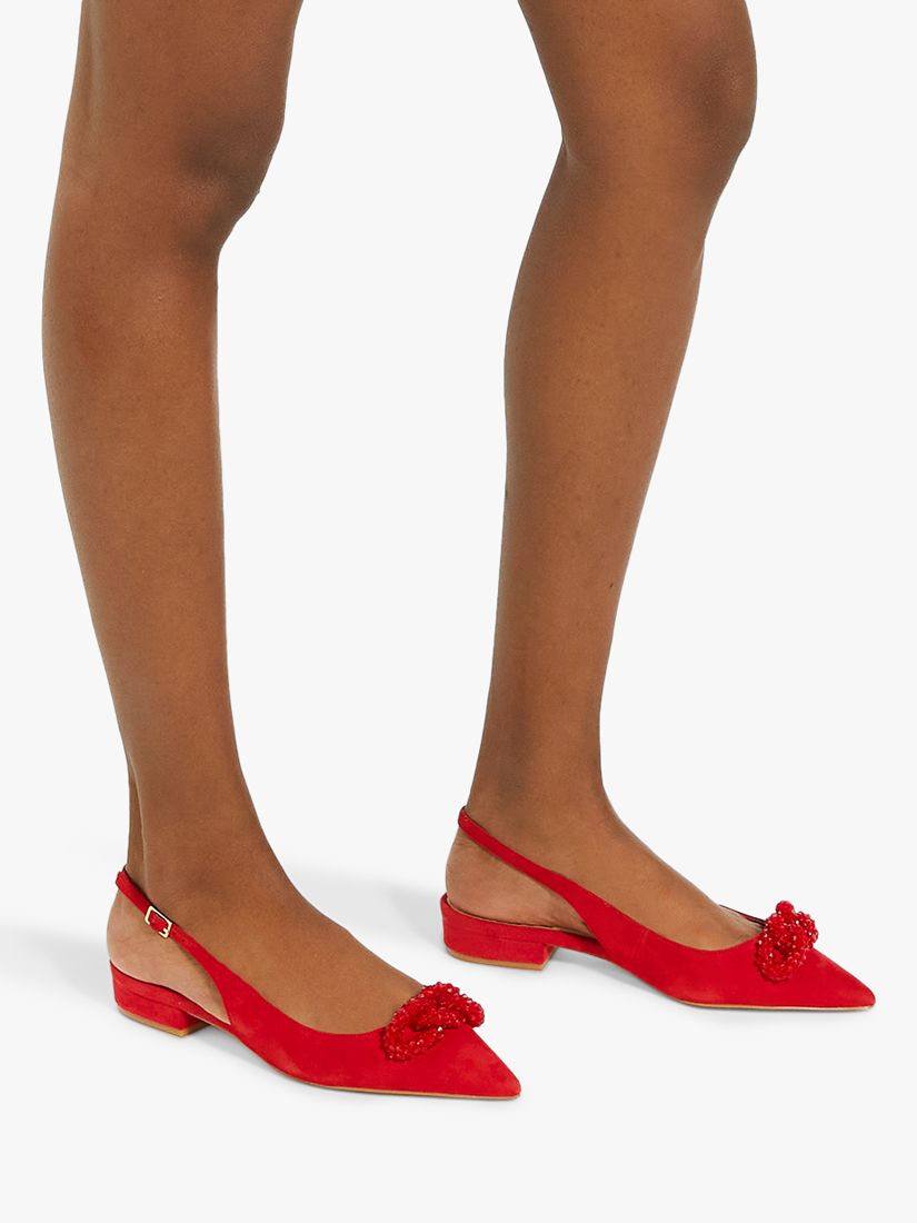 Dune Horizonn Suede Pumps, Red, 3