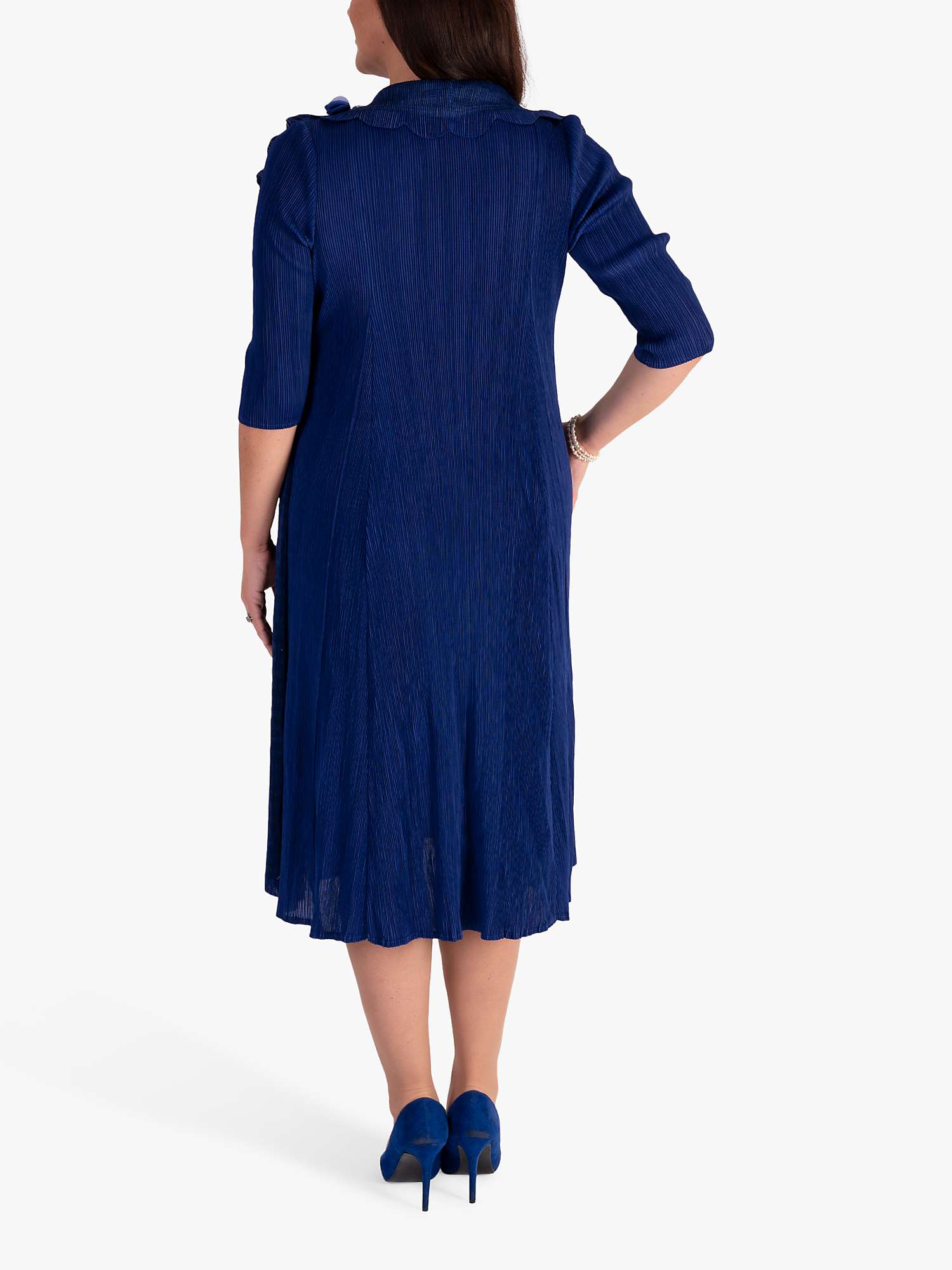 Buy chesca Chiffon Flower Detail Pleated Dress, Royal Blue Online at johnlewis.com