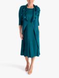 chesca Chiffon Flower Detail Pleated Dress, Jade