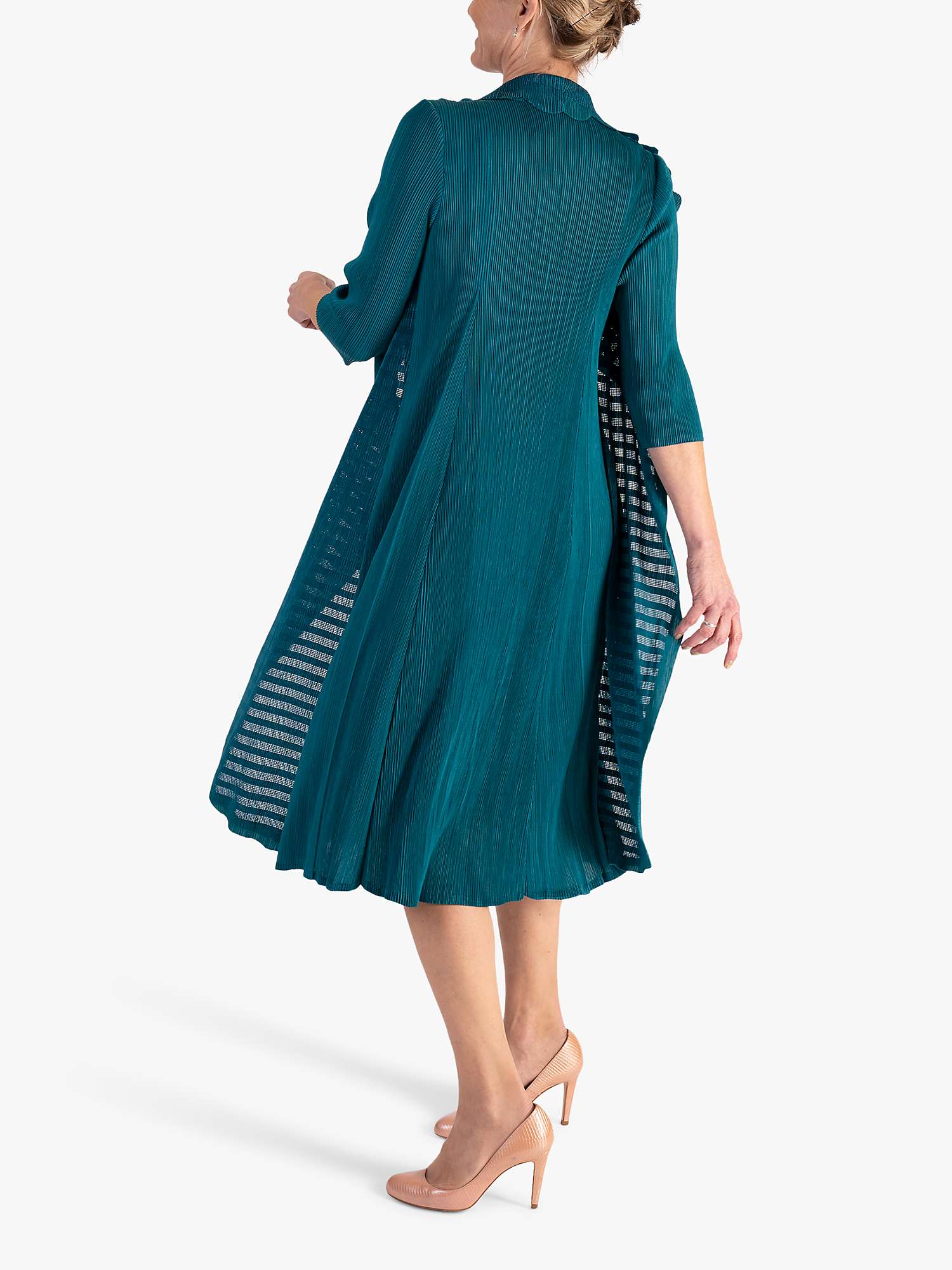 Buy chesca Chiffon Flower Detail Pleated Dress, Jade Online at johnlewis.com