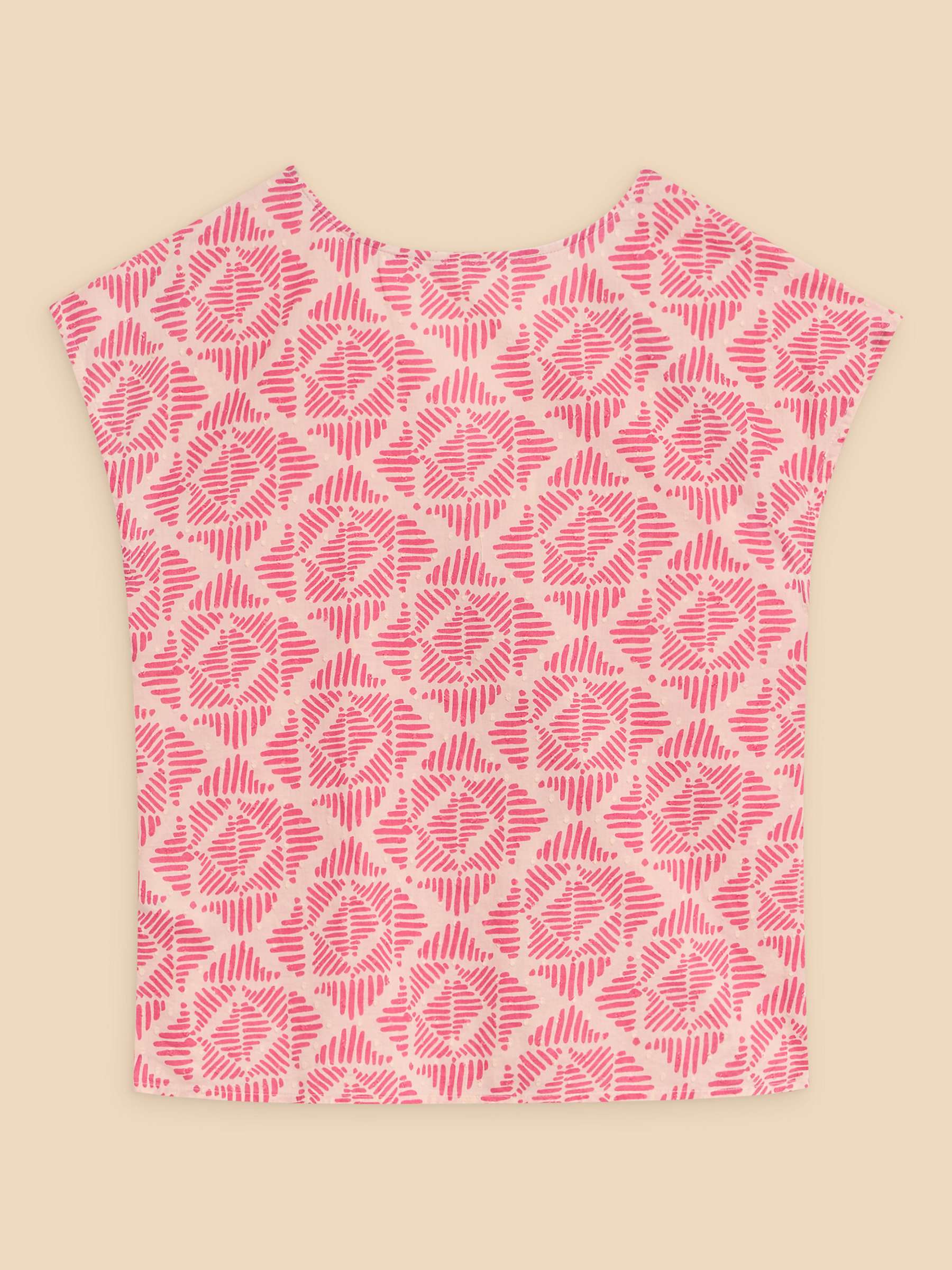 Buy White Stuff Rae Abstract Print Organic Cotton Blouse, Pink Online at johnlewis.com