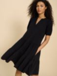 White Stuff Clara Cotton Jersey Dress, Pure Black