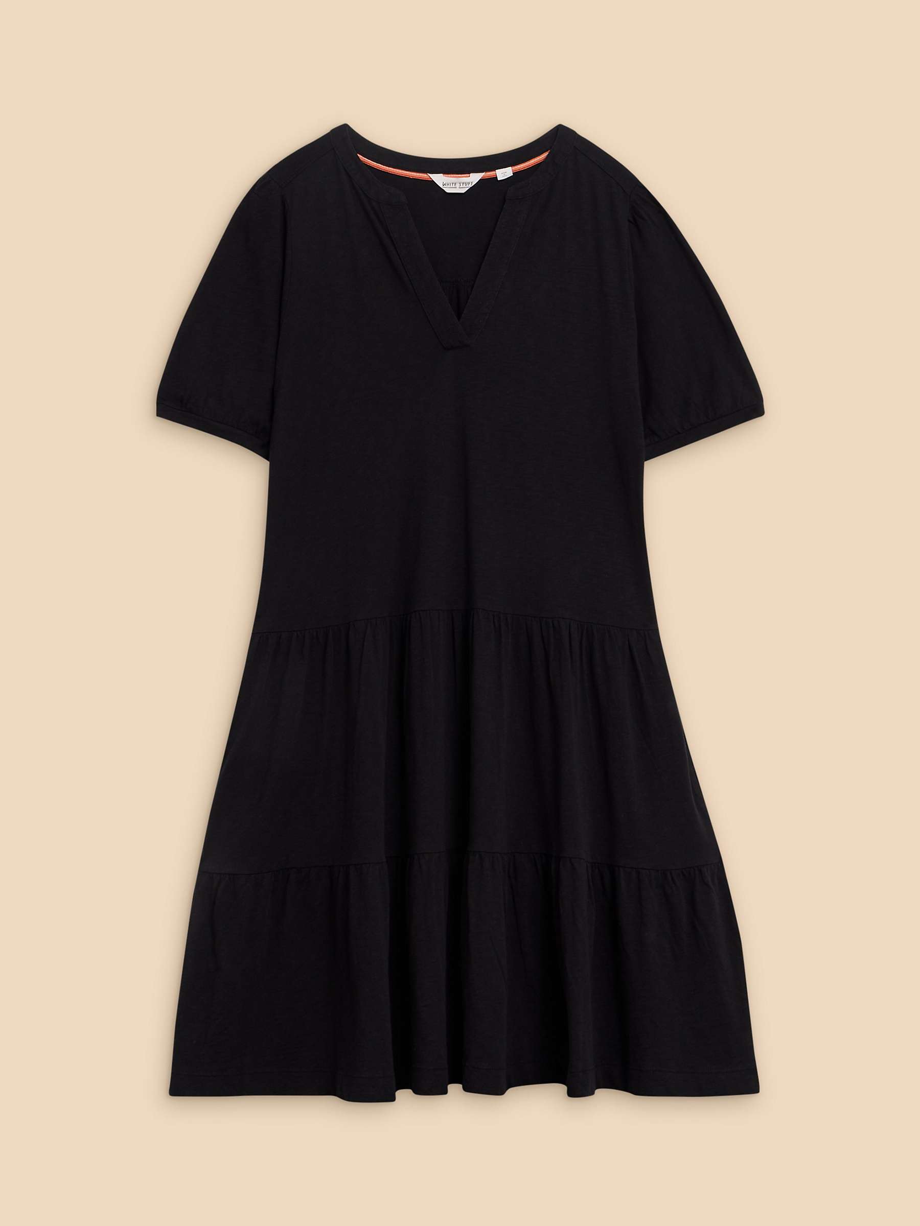 Buy White Stuff Clara Cotton Jersey Dress, Pure Black Online at johnlewis.com