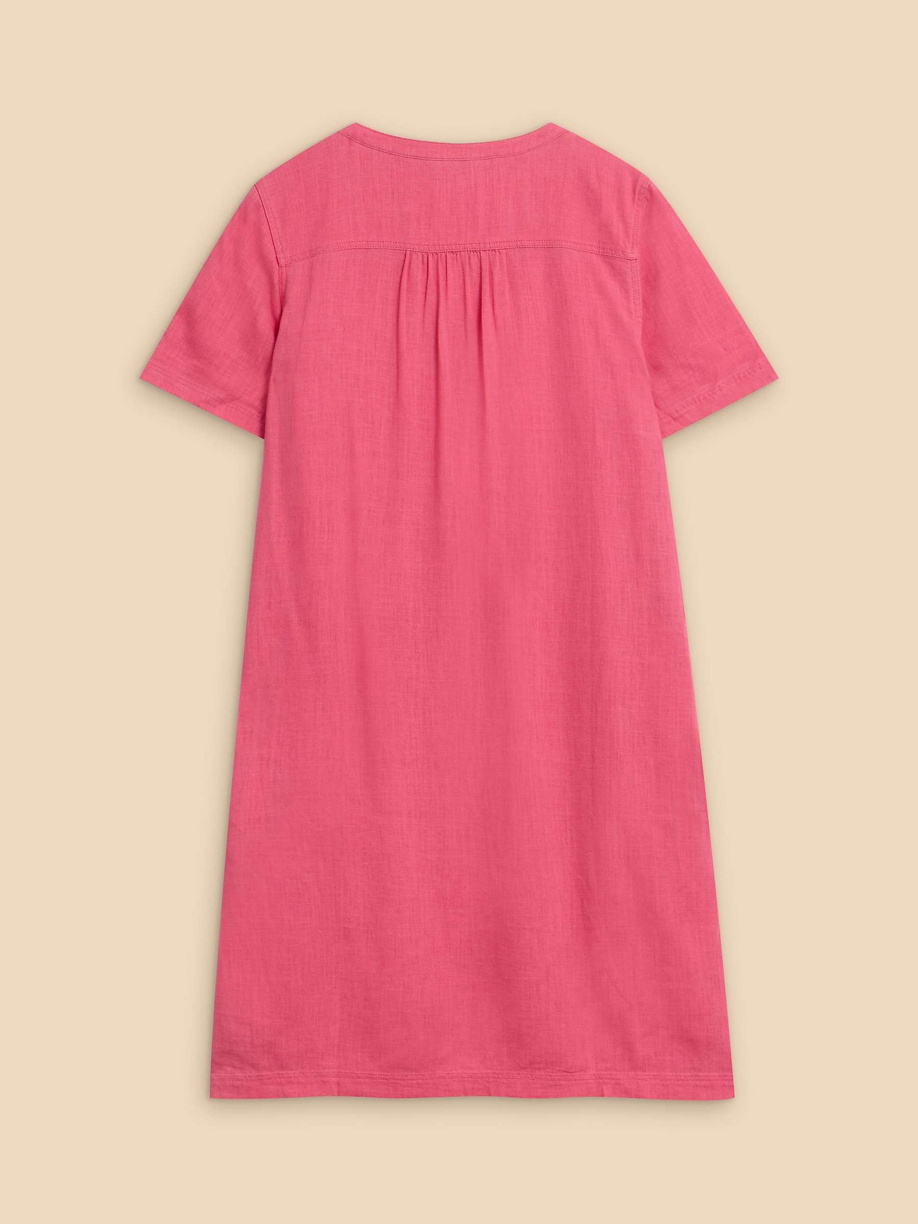 Buy White Stuff Lydia Linen Blend Shift Dress, Pink Online at johnlewis.com