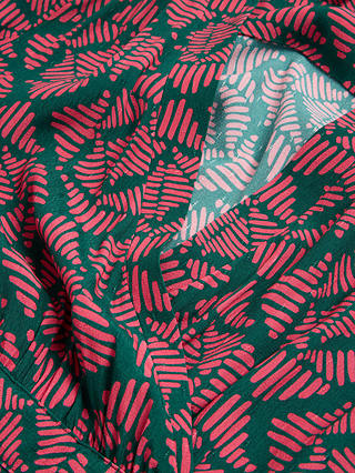 White Stuff Gina Abstract Print Midi Dress, Pink/Dark Green