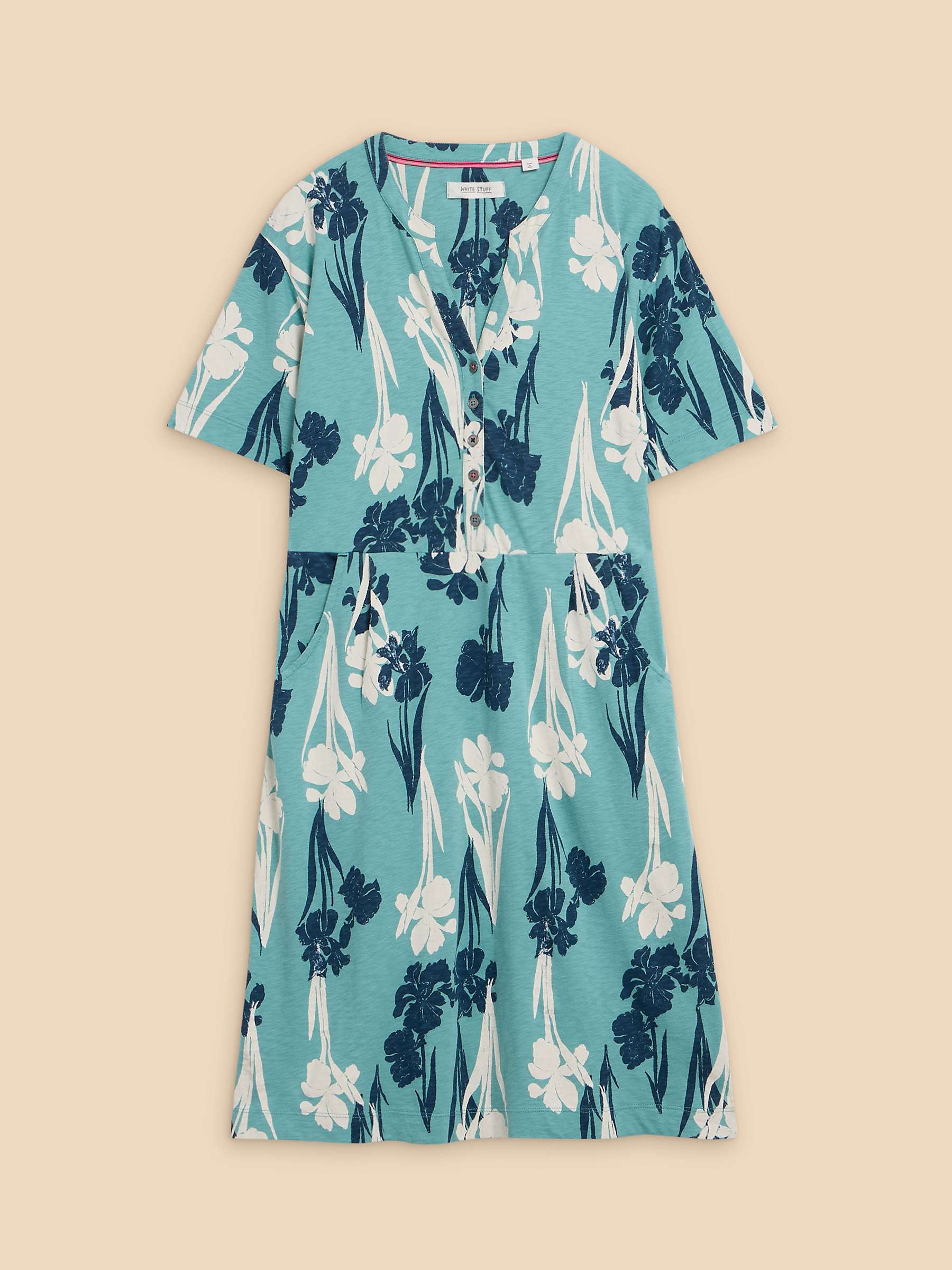 Buy White Stuff Tammy Cotton Jersey Dress, Teal Online at johnlewis.com