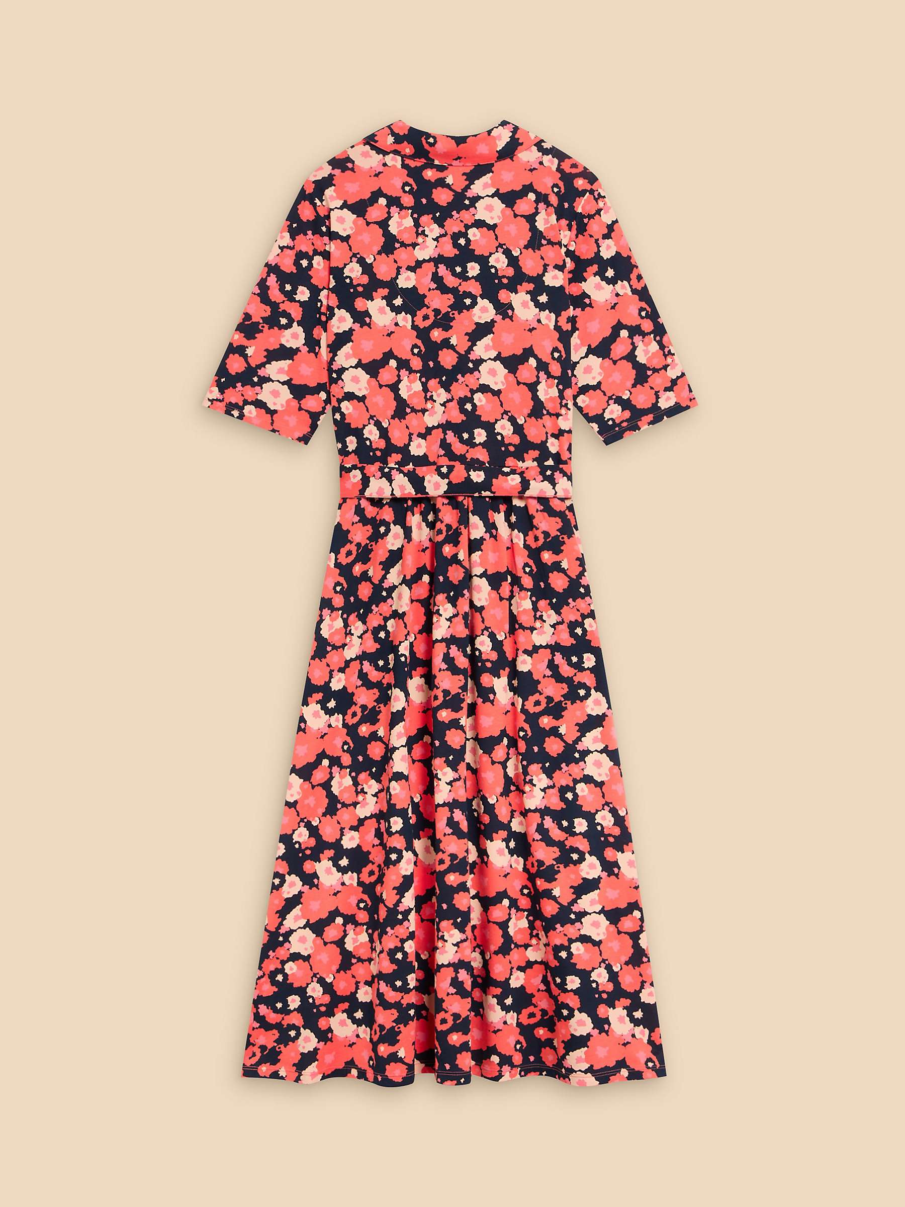 Buy White Stuff Ava Cotton Blend Floral Midi Dress, Red/Multi Online at johnlewis.com