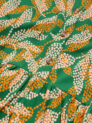White Stuff Everly Spot Leaf Print Mini Shirt Dress, Green/Multi
