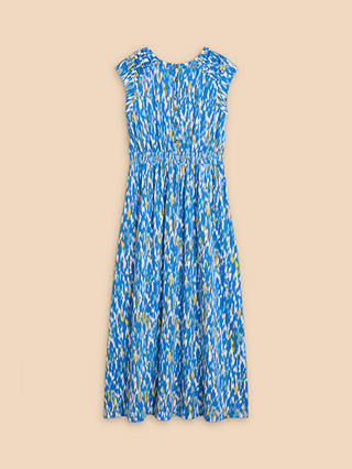 White Stuff Darcie Abstract Print Jersey Maxi Dress, Blue/Multi