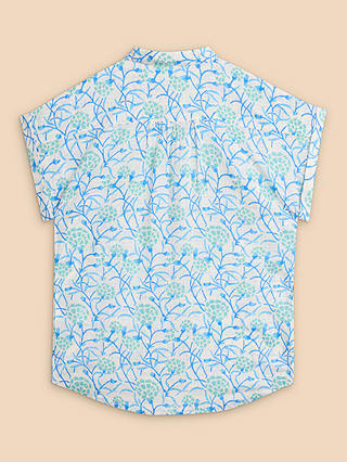 White Stuff Ellie Organic Cotton Shirt, Ivory/Blue