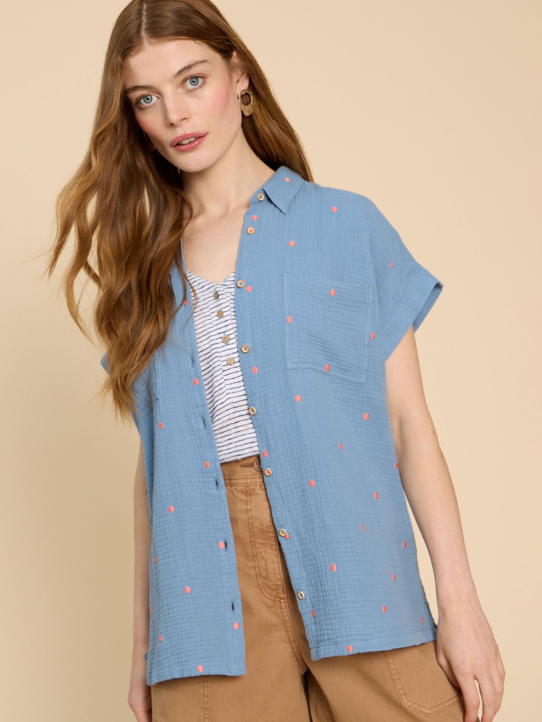 Buy White Stuff Emma Embroidered Shirt Online at johnlewis.com