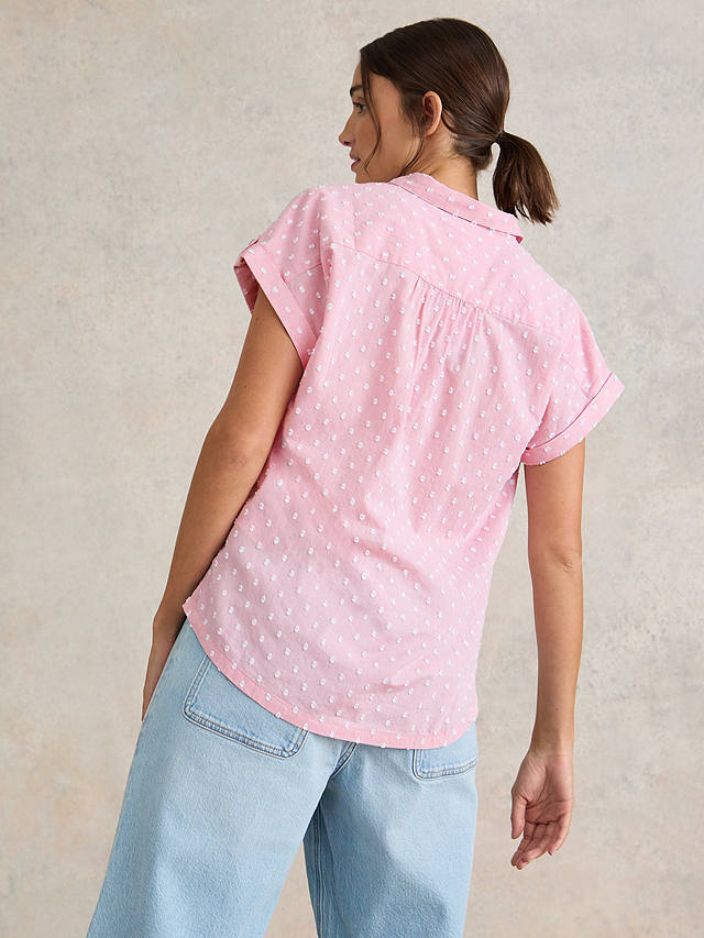 White Stuff Ellie Organic Cotton Shirt, Pink/Multi