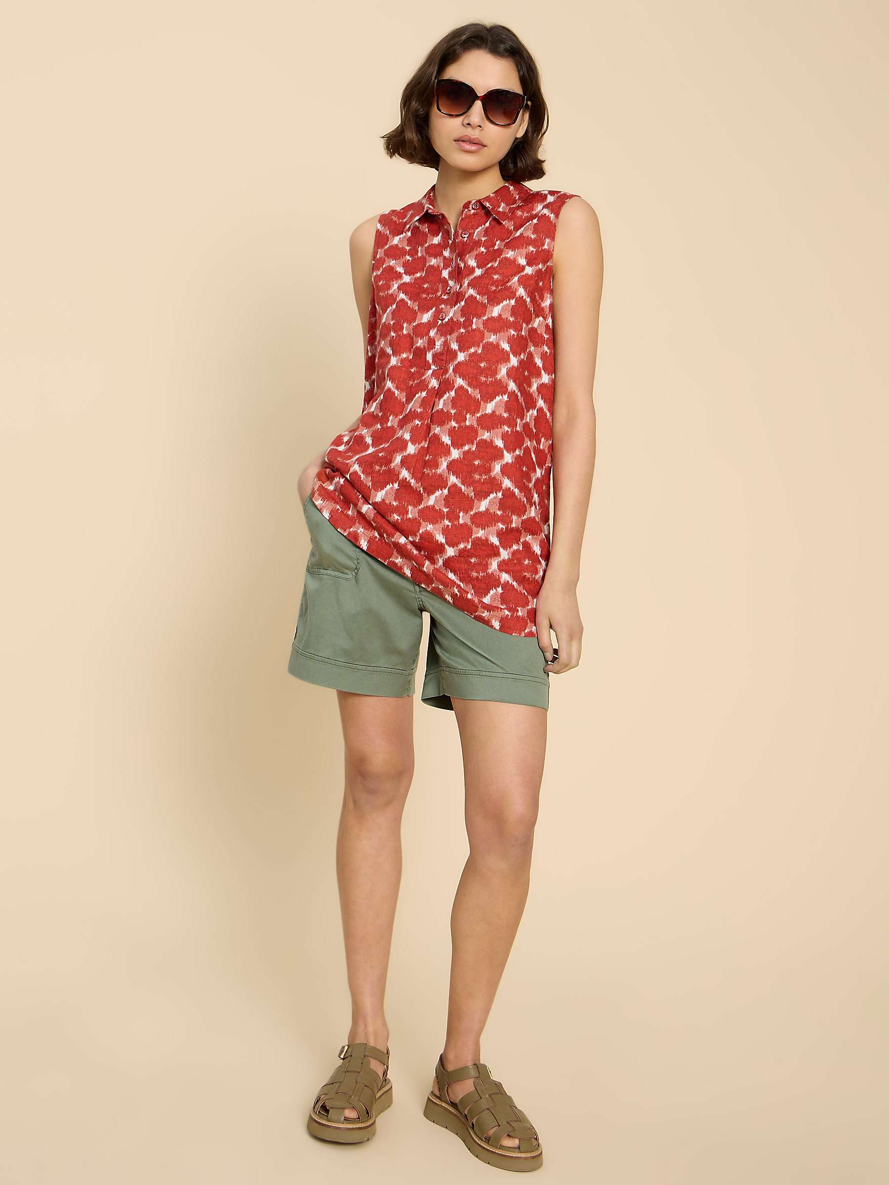 Buy White Stuff Evelyn Linen Tunic, Red Online at johnlewis.com