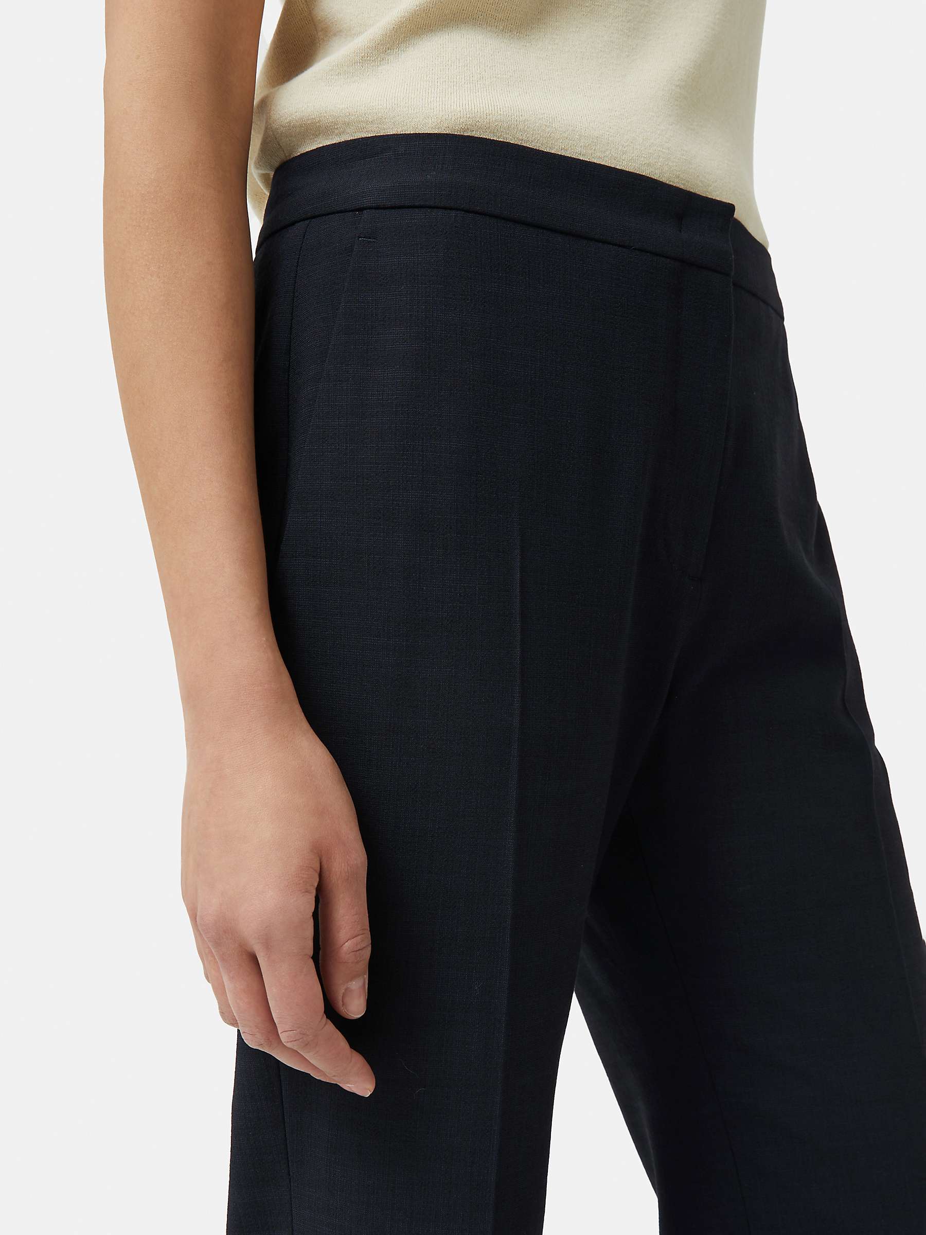 Buy Jigsaw Crosshatch Mason Tailored Trousers, Navy Online at johnlewis.com