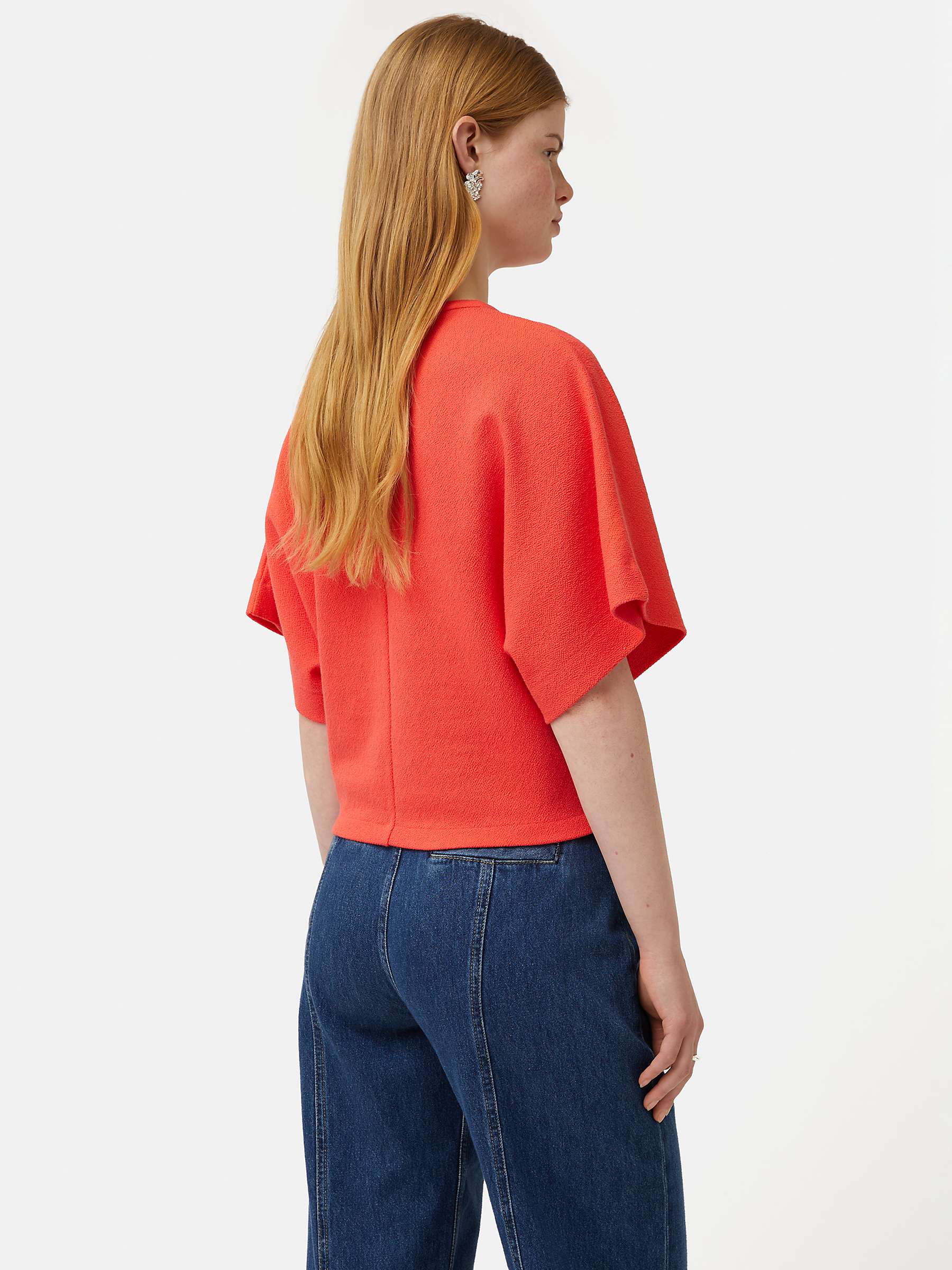 Buy Jigsaw Textured Jersey Top, Coral Online at johnlewis.com