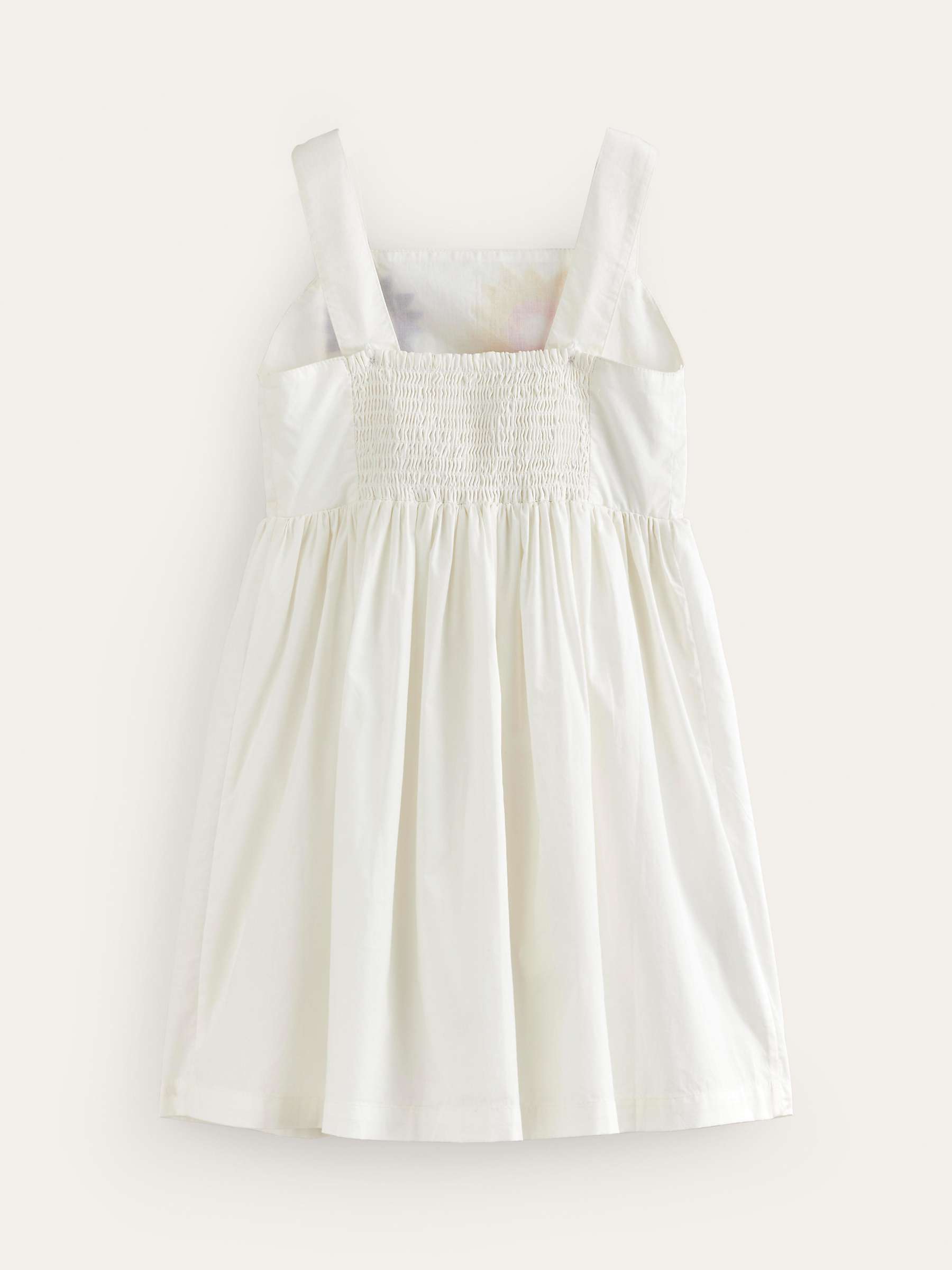 Buy Mini Boden Kids' Floral Textured Applique Dress, Ivory/Multi Online at johnlewis.com