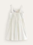 Mini Boden Kids' Floral Textured Applique Dress, Ivory/Multi
