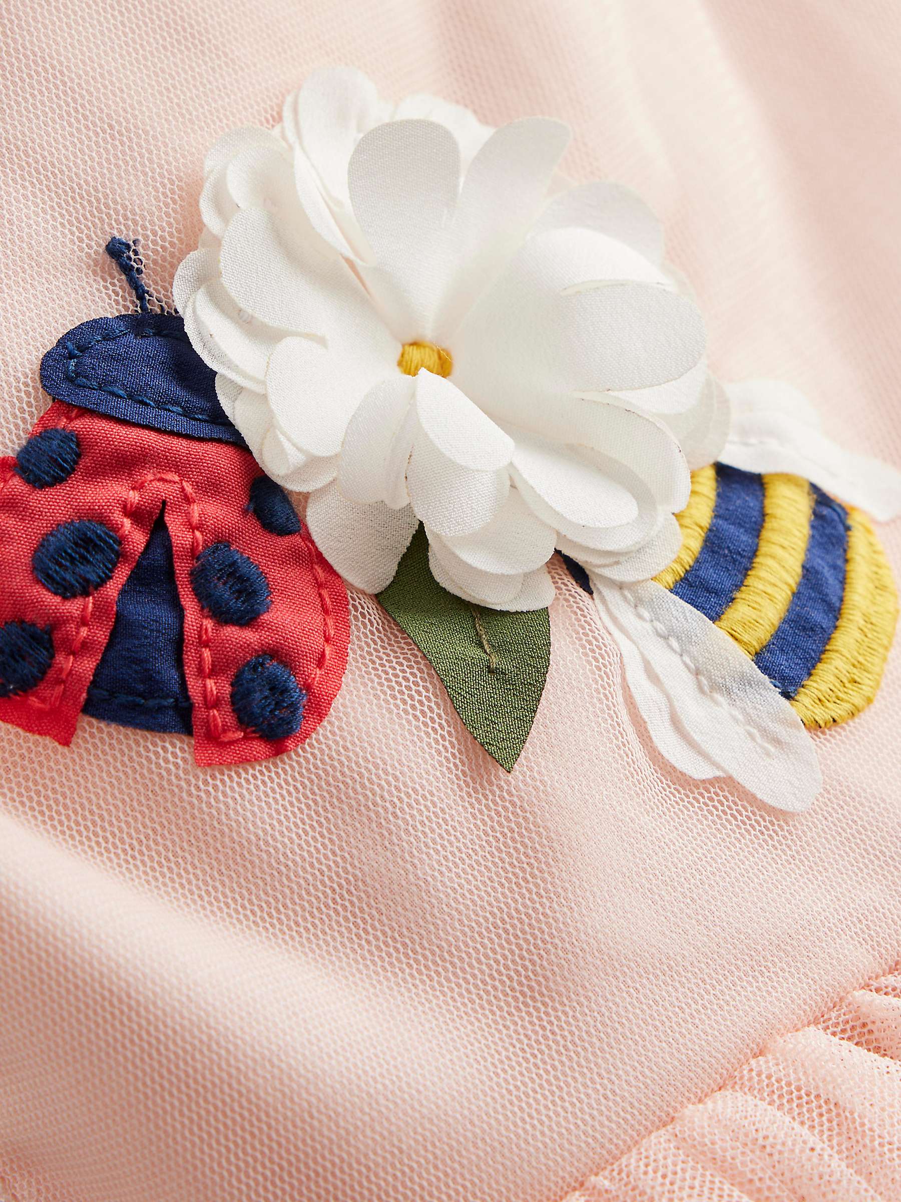 Buy Mini Boden Kids' Ladybird & Bee Applique Tulle Dress, Dusty Pink Bugs Online at johnlewis.com