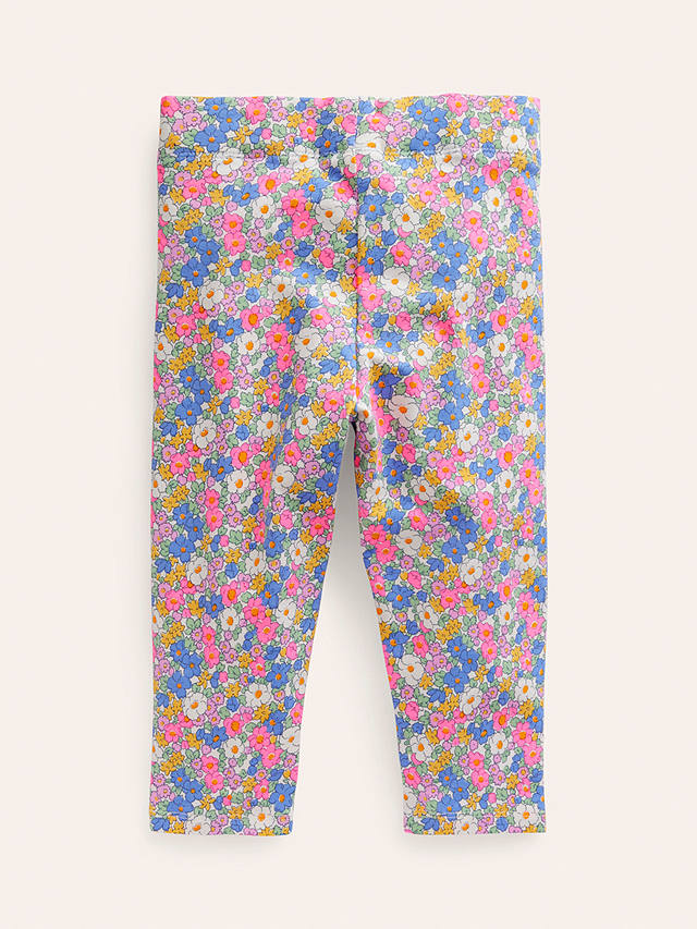 Mini Boden Kids' Fun Floral Print Leggings, Pink Nautical