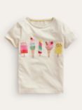 Mini Boden Kids' Superstitch Ice Cream T-Shirt, Vanilla