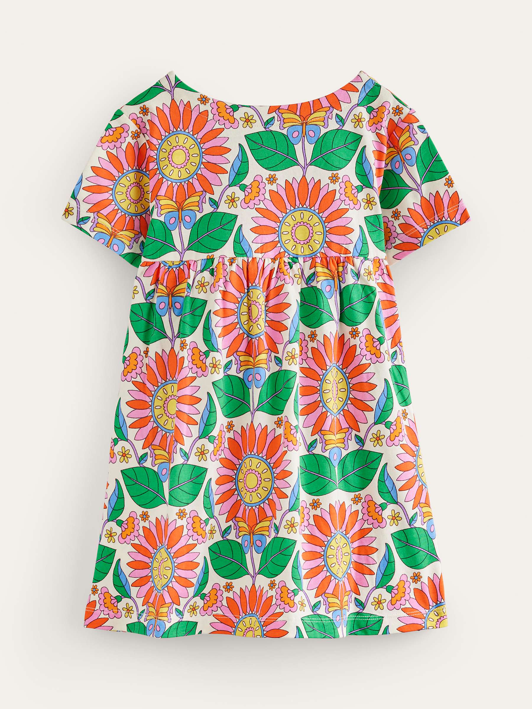 Buy Mini Boden Kids' Daisy Print Short Sleeve Tunic, Multi Vine Online at johnlewis.com