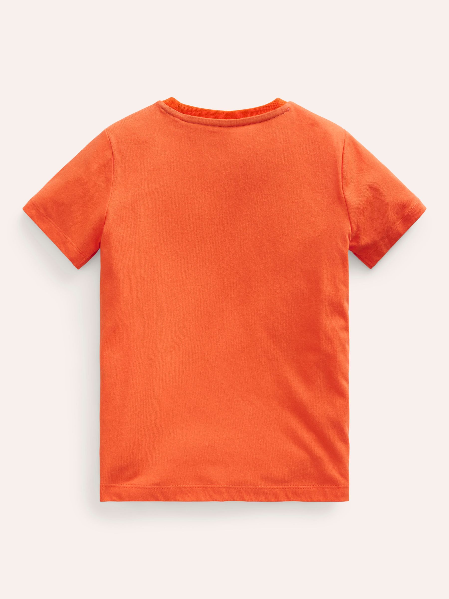 Mini Boden Kids' Glow Volcano Textured Fact T-Shirt, Opal Orange, 7-8Y