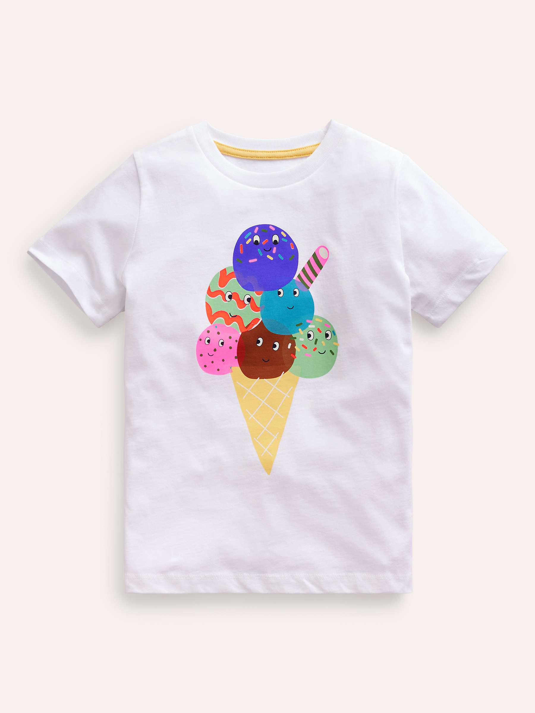 Buy Mini Boden Kids' Ice Cream Print T-Shirt, White/Multi Online at johnlewis.com