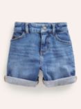 Mini Boden Kids' Denim Shorts, Mid Blue