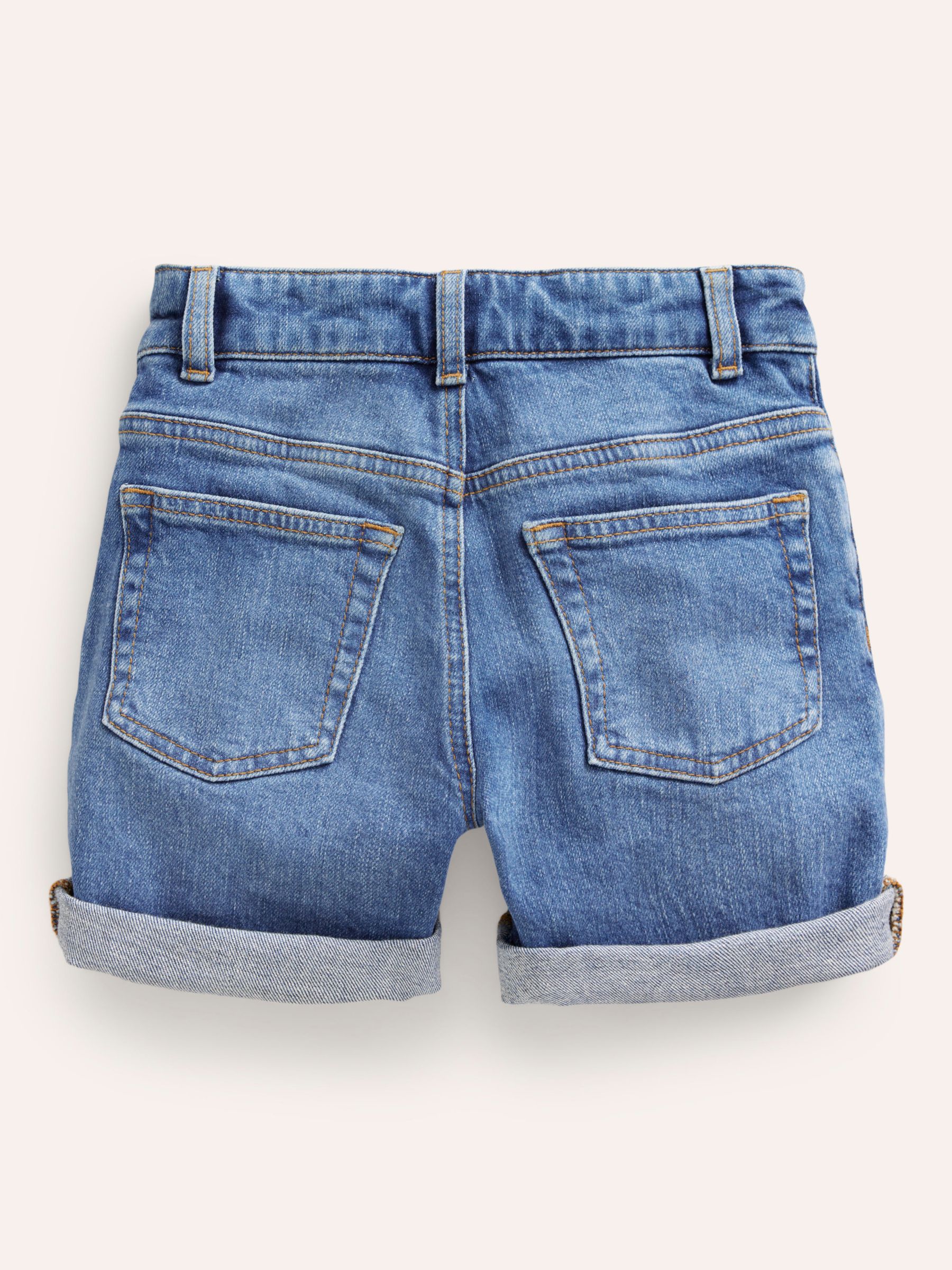 Mini Boden Kids' Denim Shorts, Mid Blue, 8Y