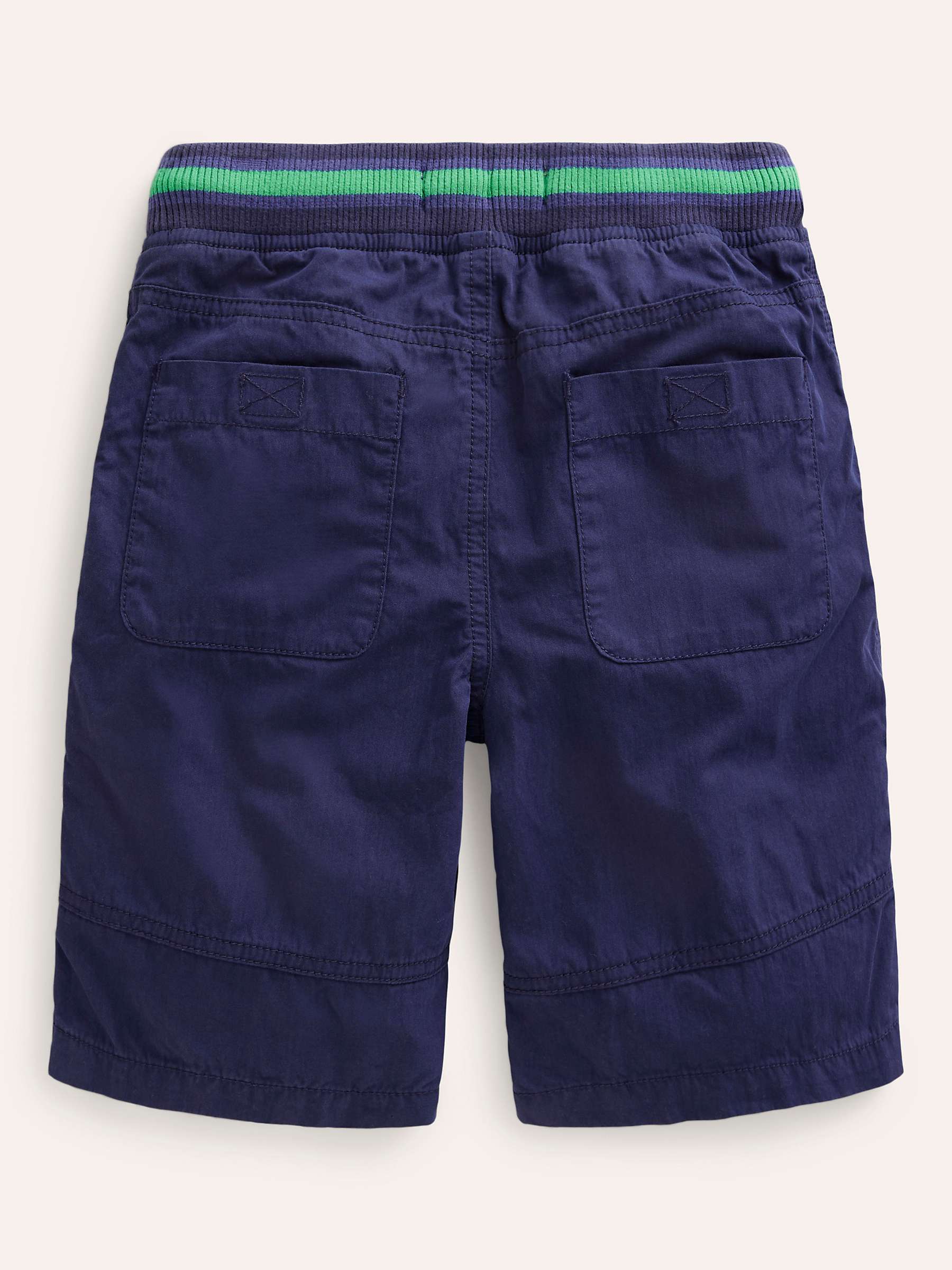 Buy Mini Boden Kids' Adventure Drawstring Zip Pocket Shorts, College Navy Online at johnlewis.com