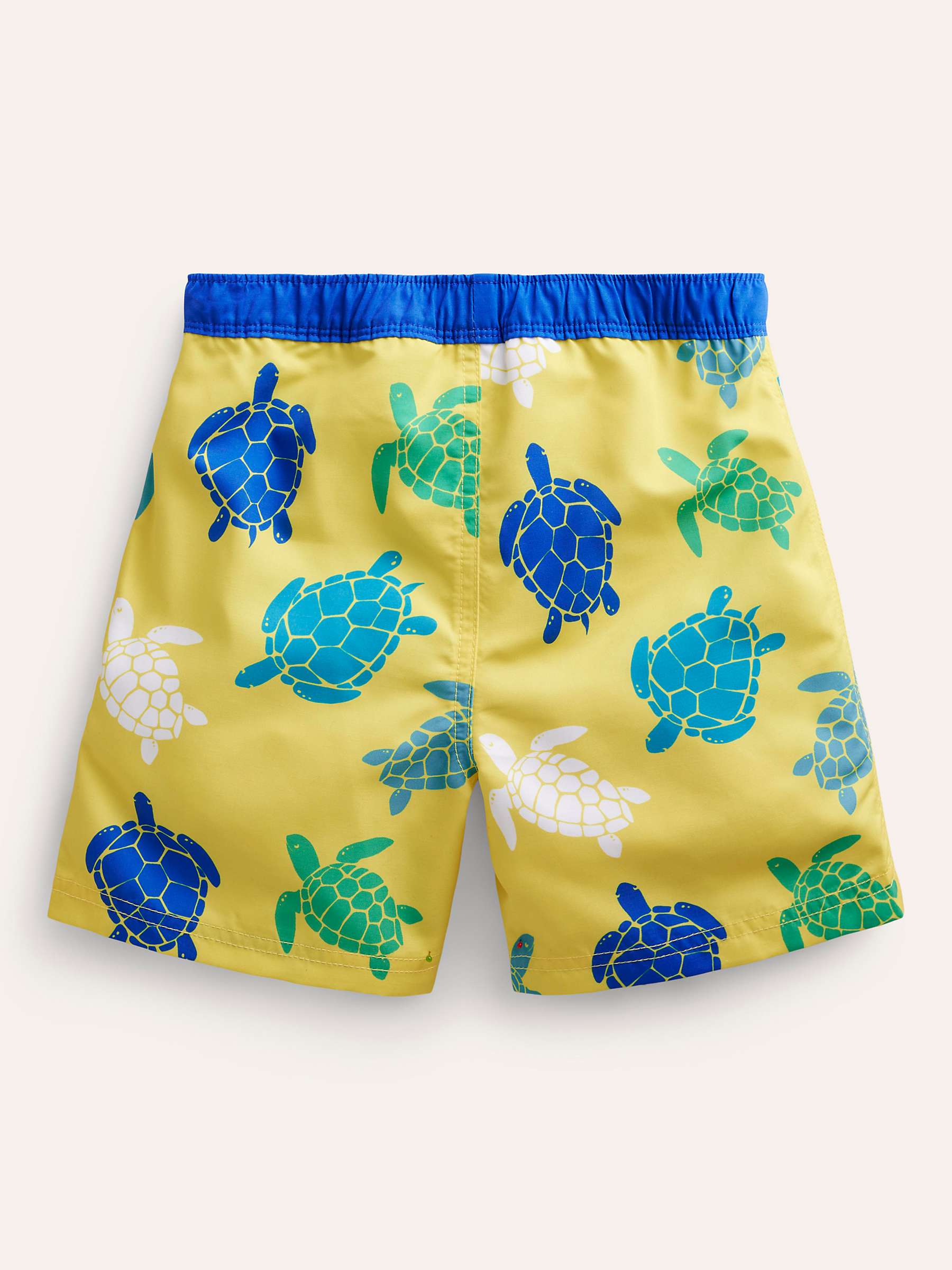 Buy Mini Boden Kids' Turtle Print Drawstring Swim Shorts, Yellow/Multi Online at johnlewis.com
