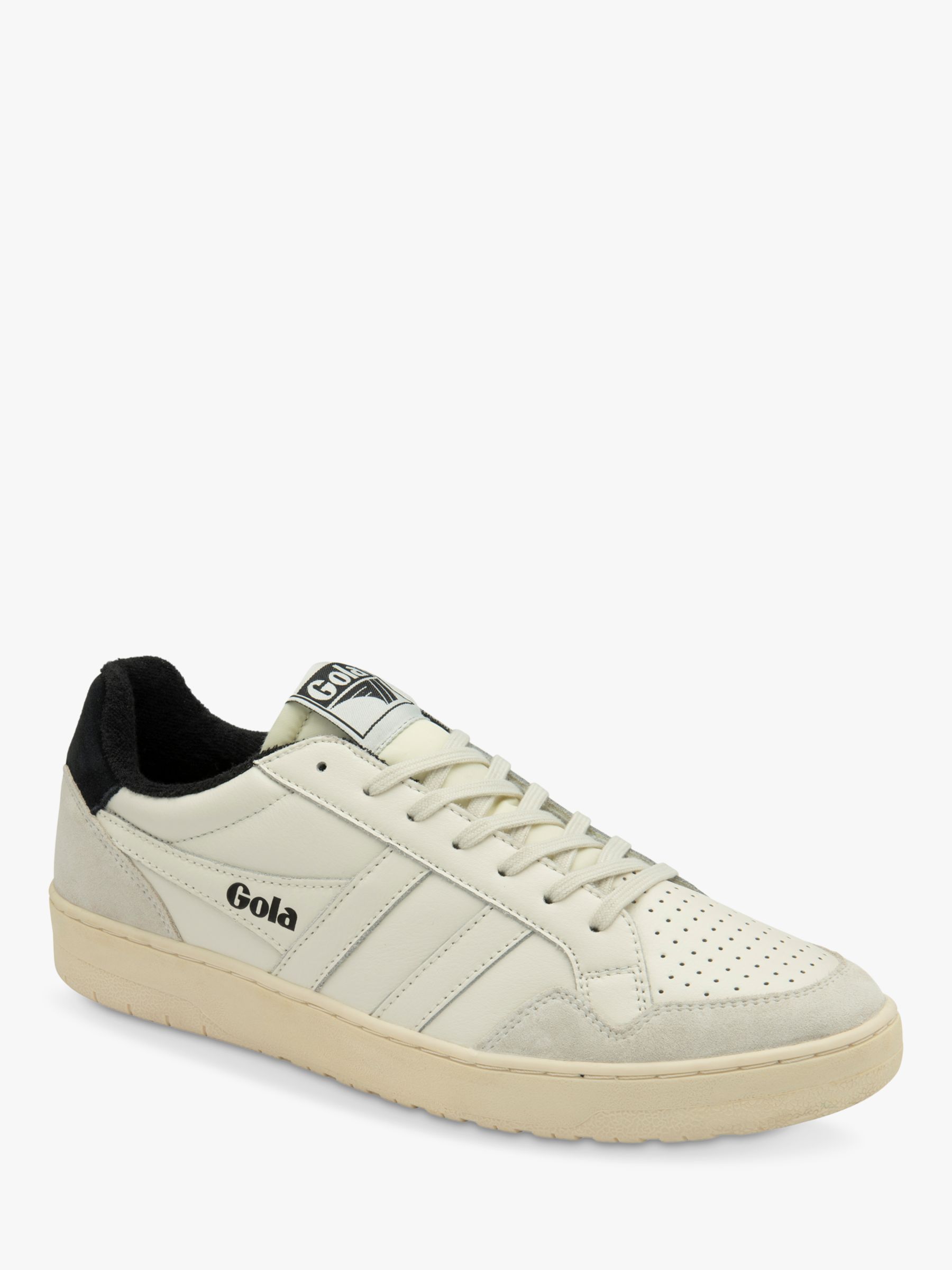 Buy Gola Classics Eagle Leather Lace Up Trainers, Off White/Black Online at johnlewis.com