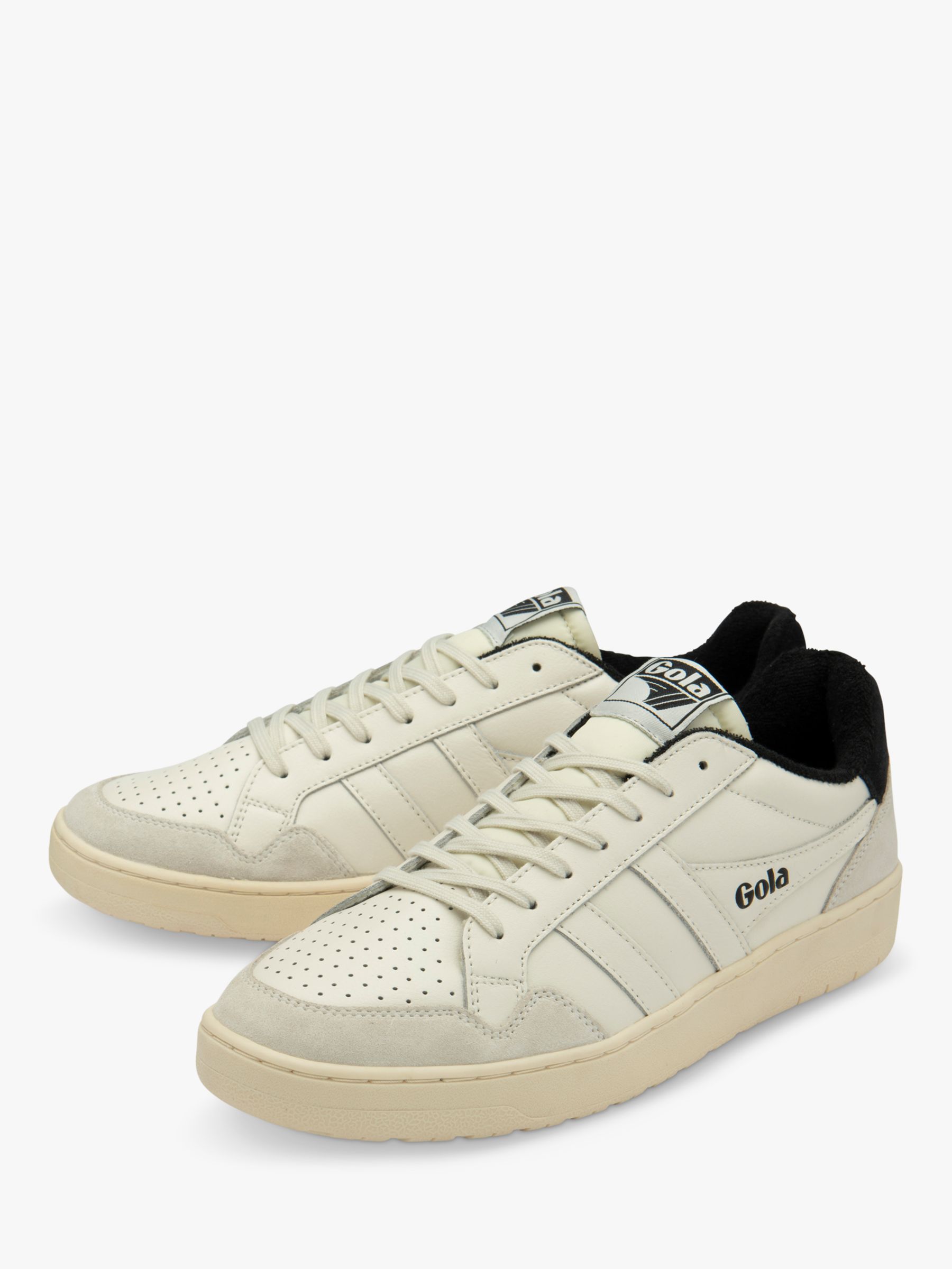 Buy Gola Classics Eagle Leather Lace Up Trainers, Off White/Black Online at johnlewis.com